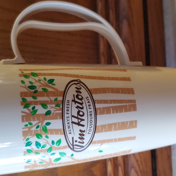 Tim Hortons 16 oz Thermo-Serve Plastic Travel Tumbler - Trees Design - 2012 - Picture 2 of 9